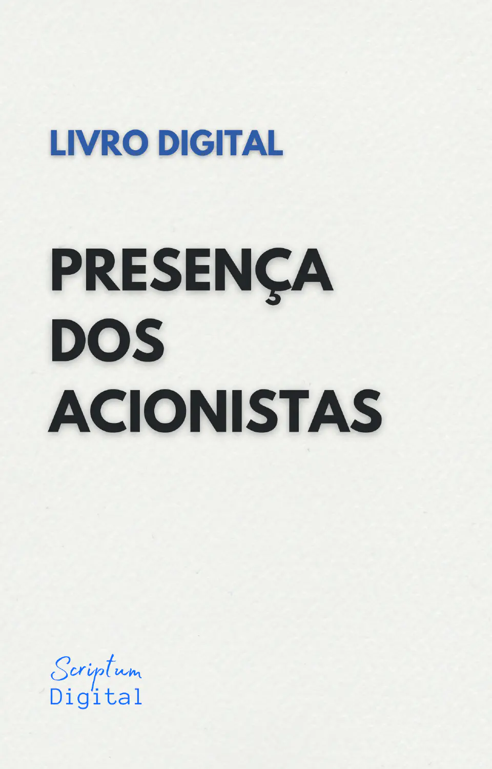 Livro de Presença dos Acionistas - Capa do livro