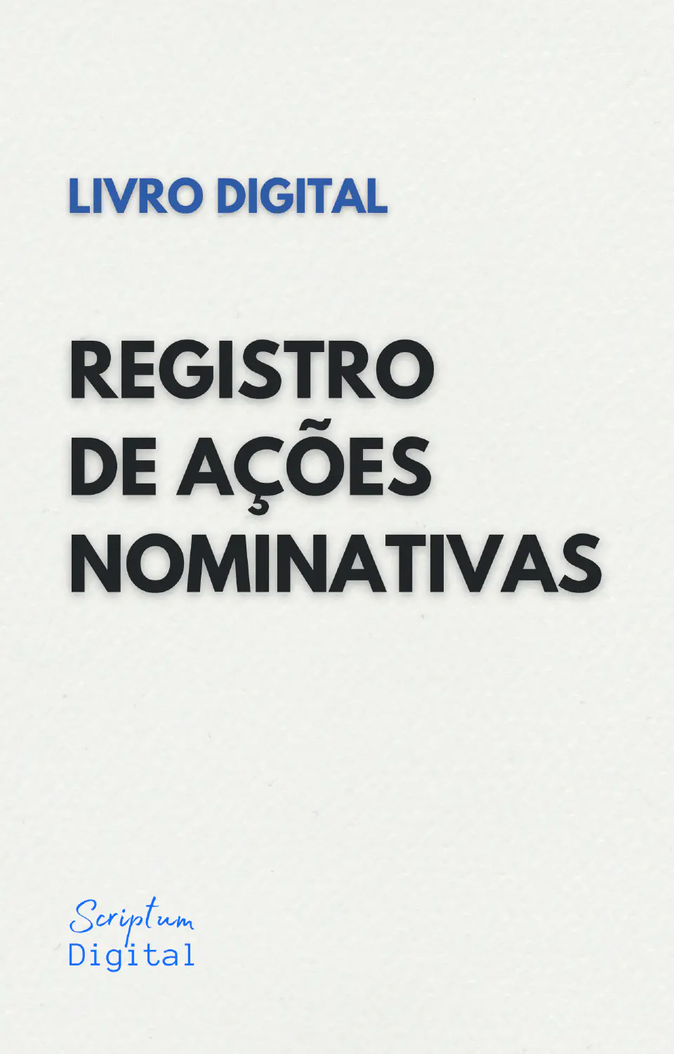 Livro de Registro de Ações Nominativas - Capa do livro